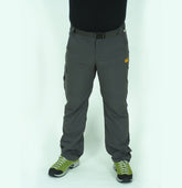 Mens Jack Wolfskin 5006171 Dark Steel Comfort Fit Regular Waist Travel Trousers